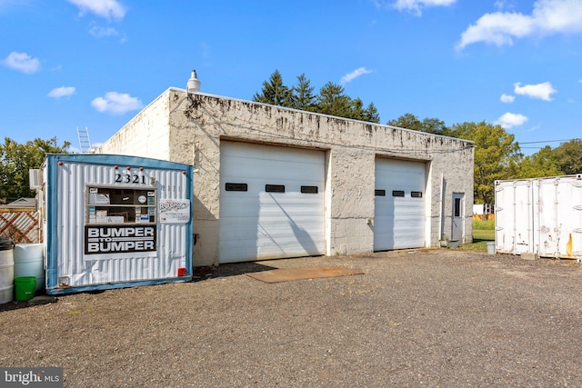 view of garage