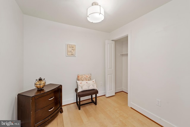 living area featuring light hardwood / wood-style floors