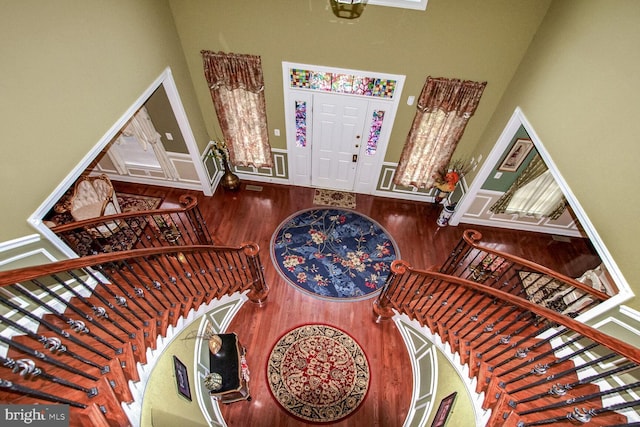 foyer entrance featuring wood-type flooring