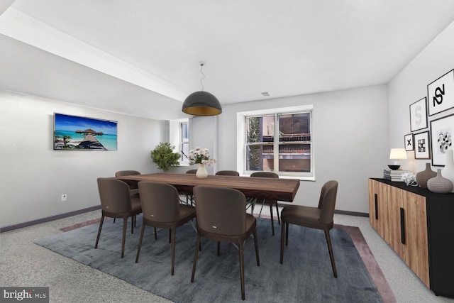 view of carpeted dining room