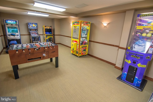 playroom with carpet floors