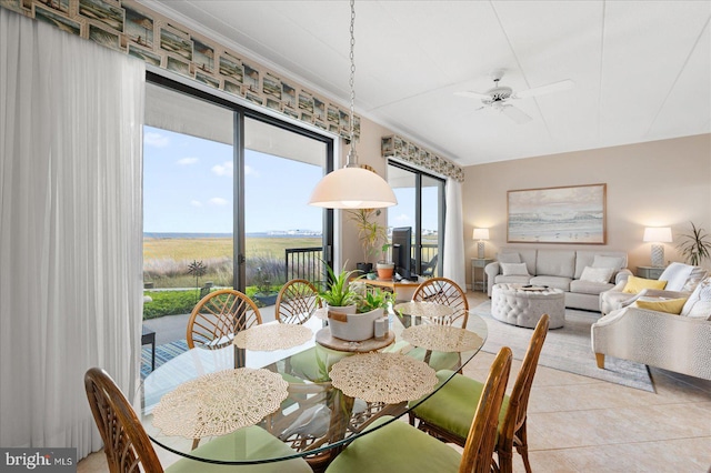 110 81st St Unit G03, Ocean City, MD 21842 - tiled dining space featuring ceiling fan