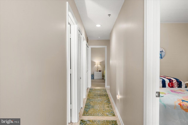 110 81st St Unit G03, Ocean City, MD 21842 - corridor featuring baseboards and recessed lighting