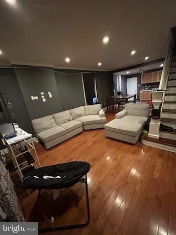 living room featuring hardwood / wood-style floors