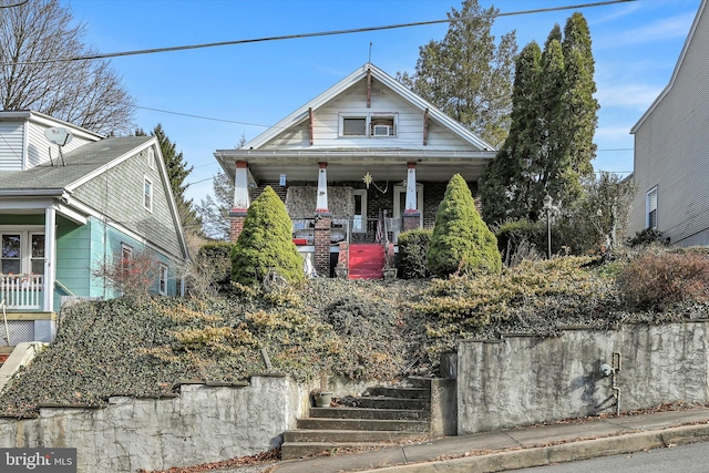 view of front of home with covered porch