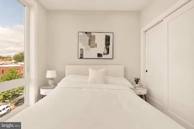 bedroom featuring a closet