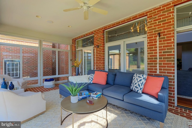 view of patio / terrace featuring outdoor lounge area and ceiling fan