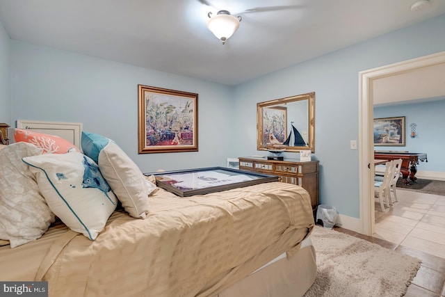 view of tiled bedroom