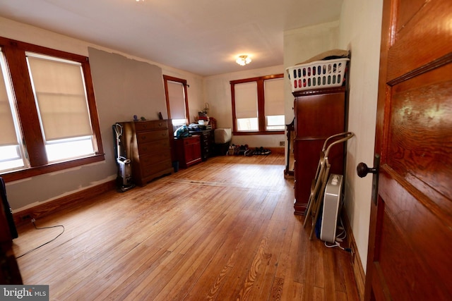 interior space with light hardwood / wood-style flooring and plenty of natural light