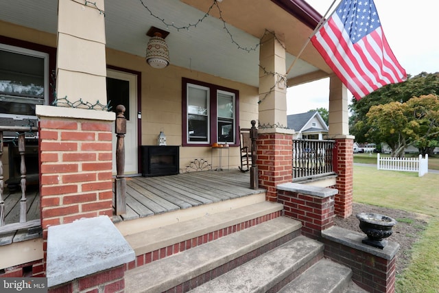 exterior space with covered porch