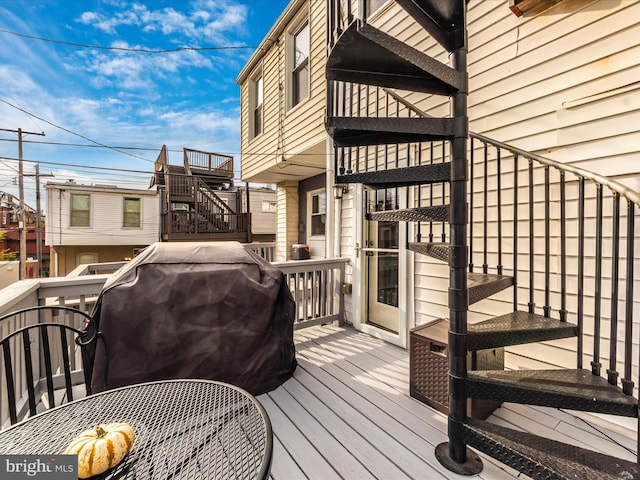 deck featuring area for grilling