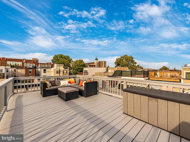 deck with an outdoor hangout area