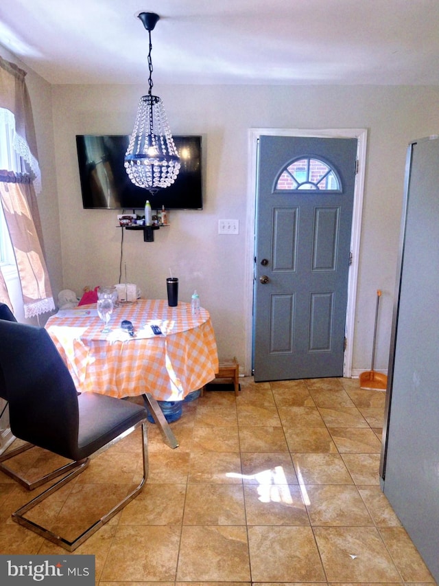 view of tiled dining area