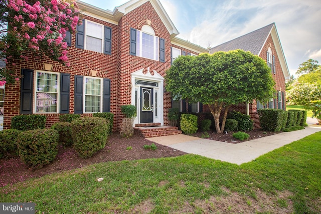 view of front facade with a front lawn