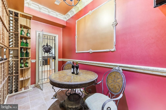 interior space featuring tile patterned flooring