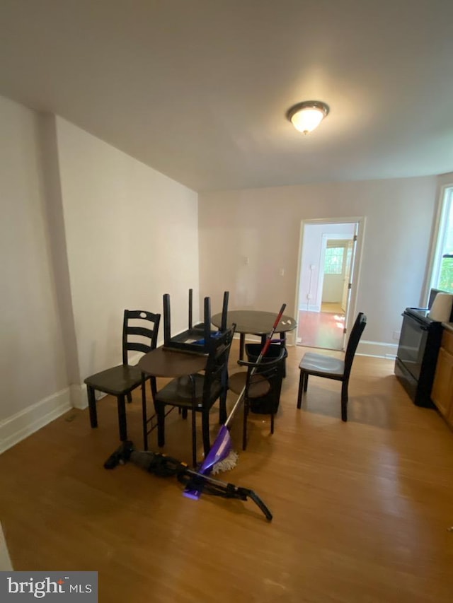 dining room with hardwood / wood-style flooring