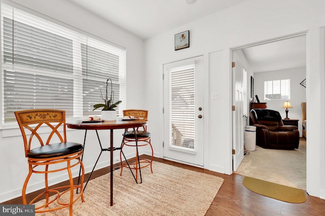 dining room featuring wood-type flooring