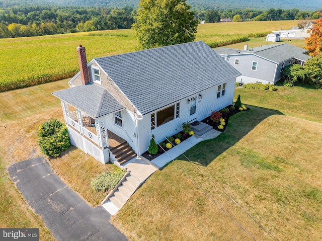 bird's eye view with a rural view