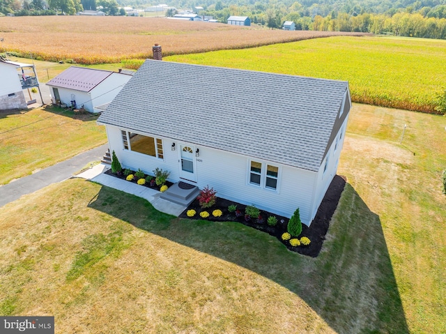 bird's eye view with a rural view