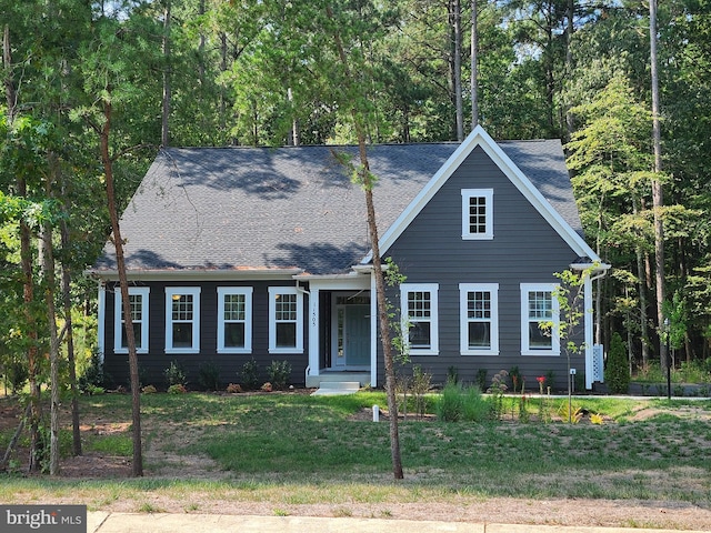 view of front of home with a front yard