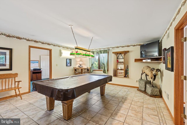 game room with pool table