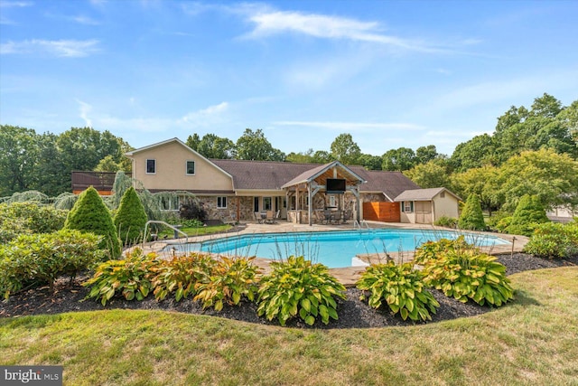 view of pool with a patio area