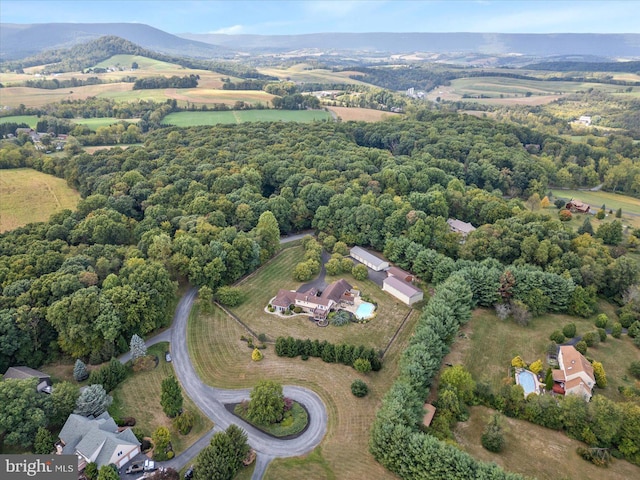 bird's eye view featuring a rural view