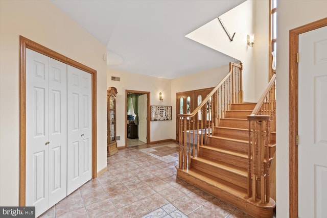 view of tiled foyer entrance