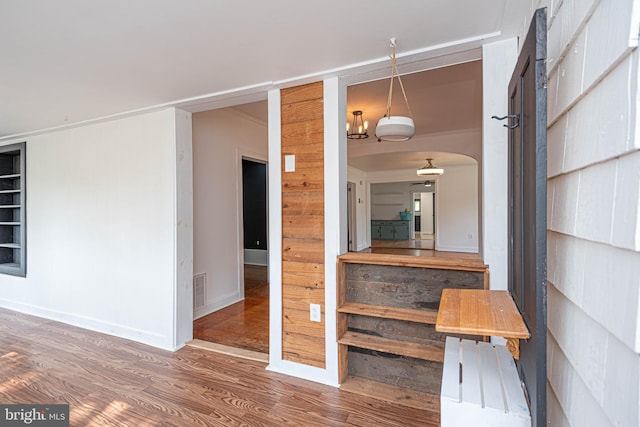 hall featuring wood-type flooring