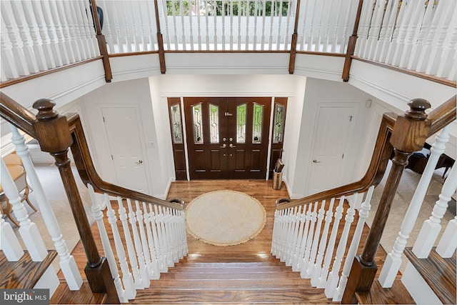 entryway featuring hardwood / wood-style flooring