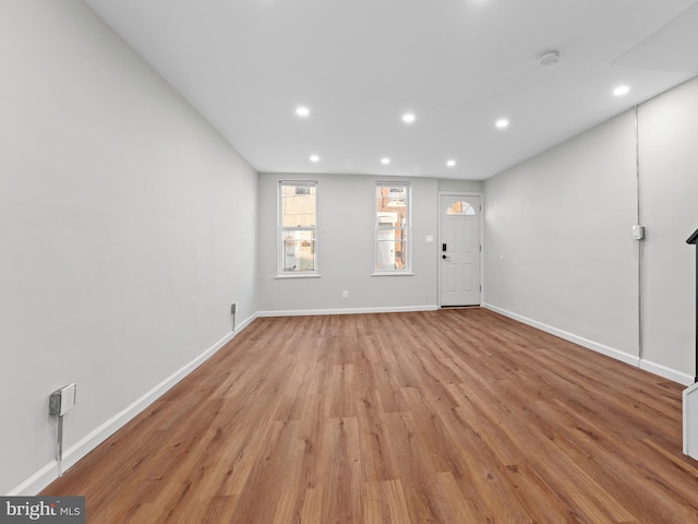 foyer entrance featuring light hardwood / wood-style flooring