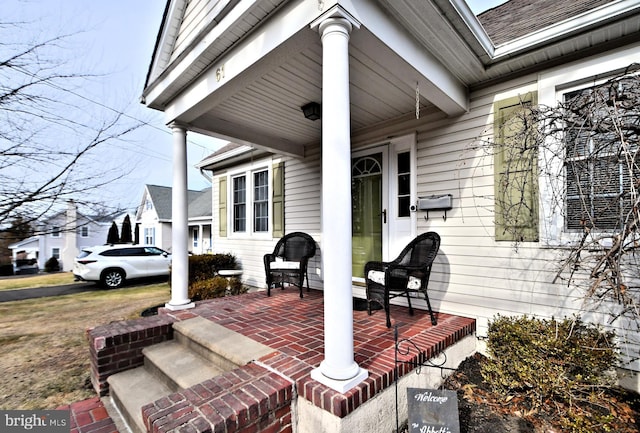 view of patio with a porch