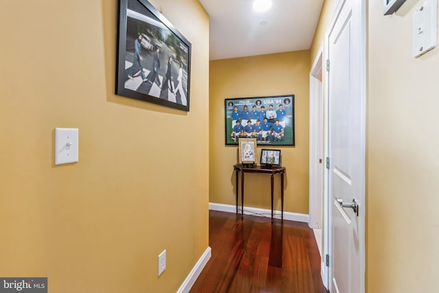 hall featuring dark hardwood / wood-style floors