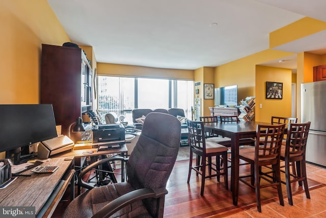 interior space with hardwood / wood-style flooring