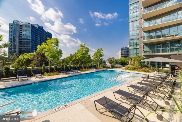 view of patio with an outdoor living space