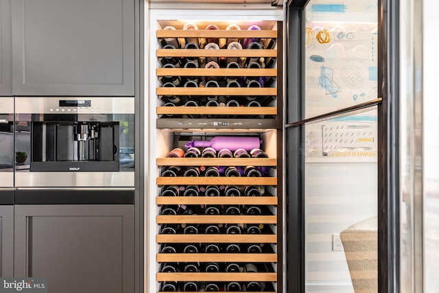 wine room featuring beverage cooler