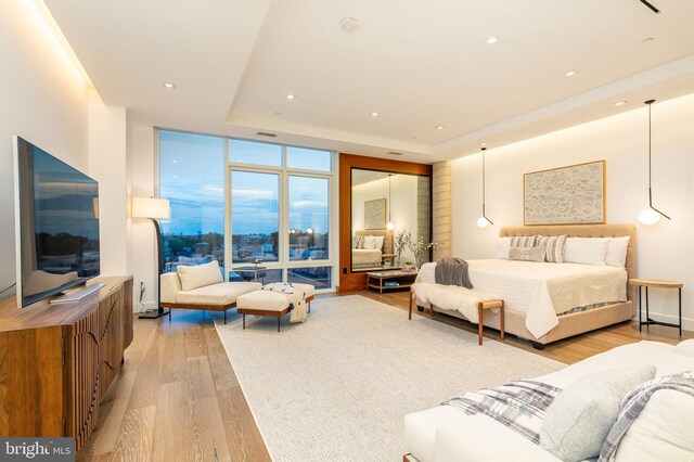 bedroom featuring light wood-type flooring