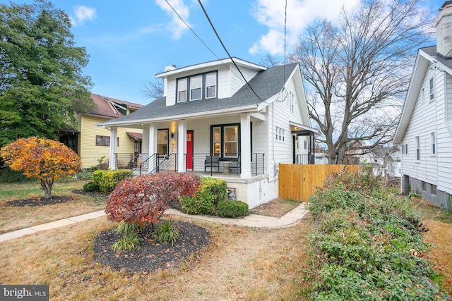 bungalow featuring covered porch