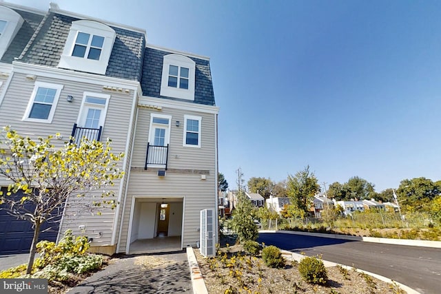 view of property with a garage