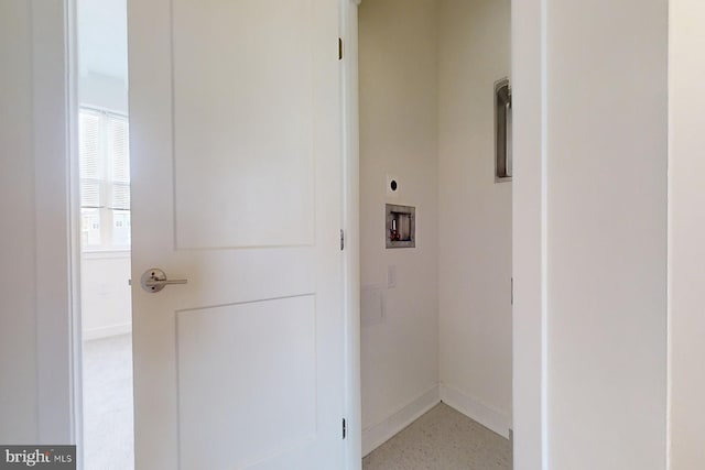 4910 E Capitol NE, Washington, DC 20019 - clothes washing area featuring washer hookup, baseboards, laundry area, and electric dryer hookup