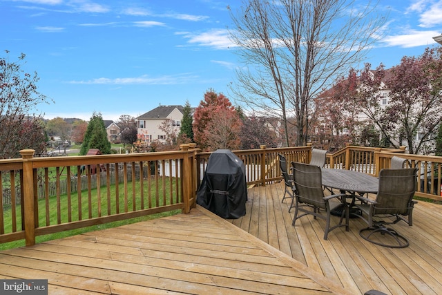 deck featuring a yard