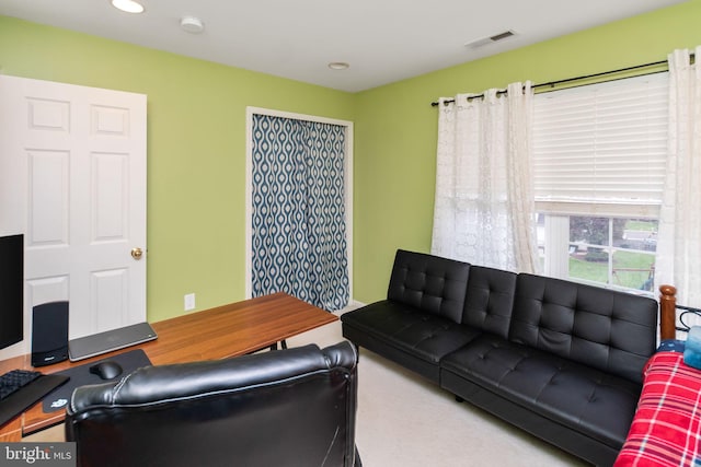 living room featuring carpet flooring