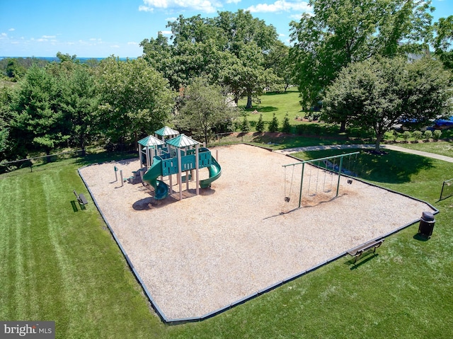 community play area featuring a yard