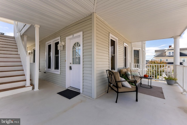 view of patio with a porch