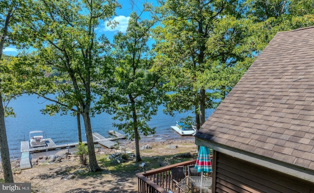 water view with a dock