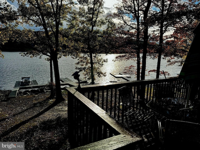 water view with a dock