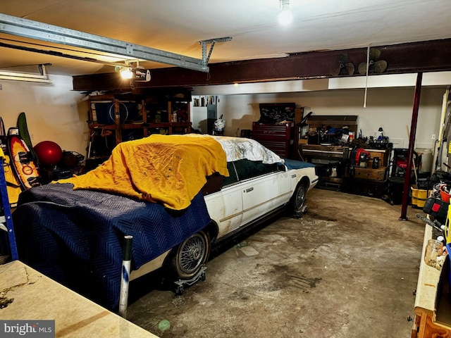 garage featuring a garage door opener