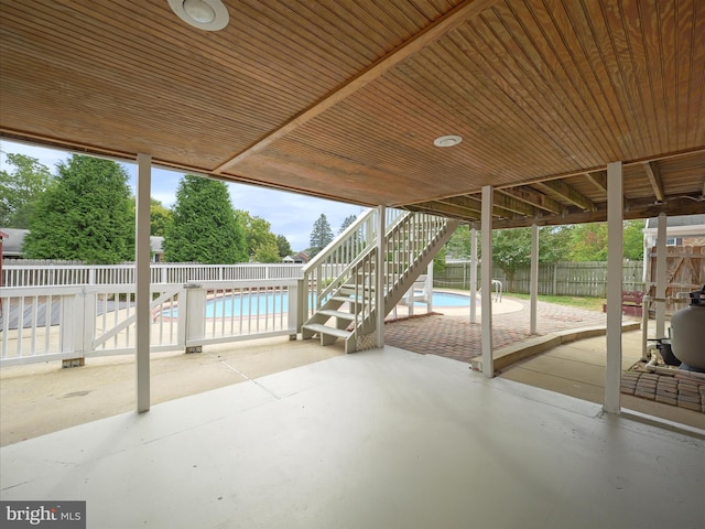 view of patio / terrace featuring a fenced in pool