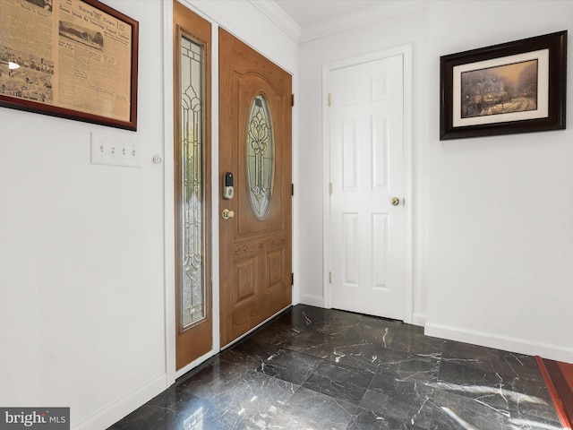 foyer entrance with crown molding