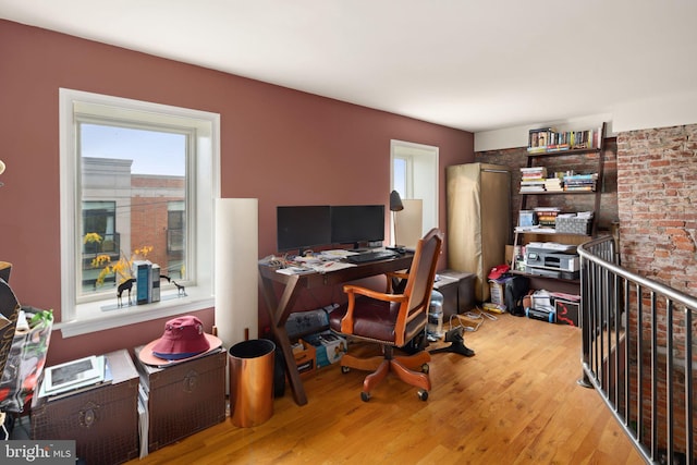 office featuring wood-type flooring